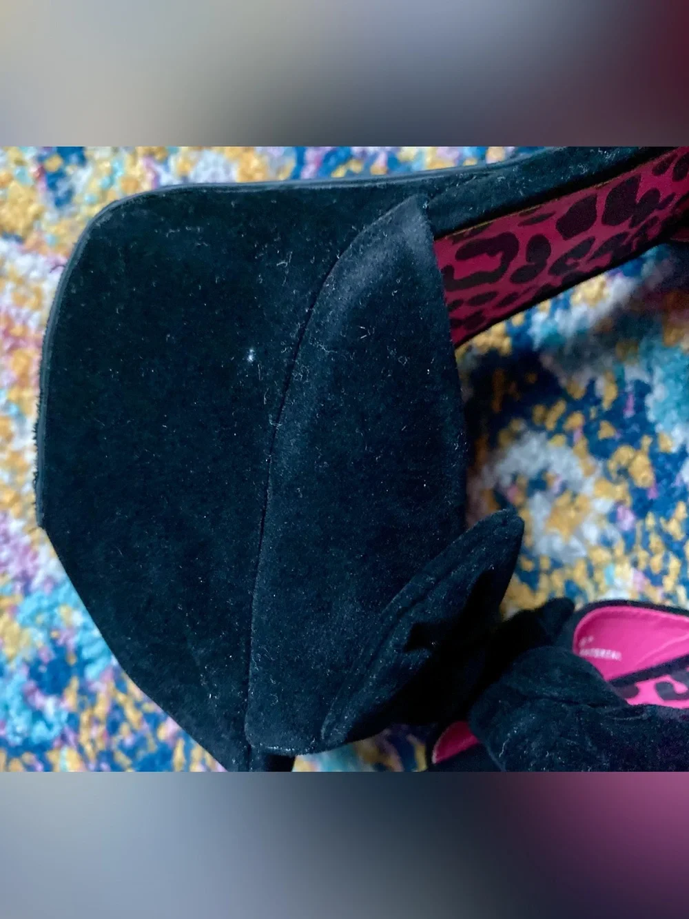 Dollhouse Flaunt Black Peep Toe Platform Pumps Size 8